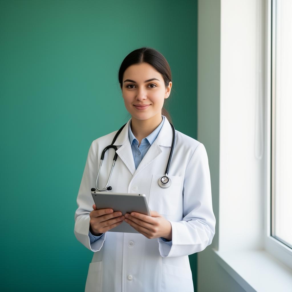 Doctor with tablet